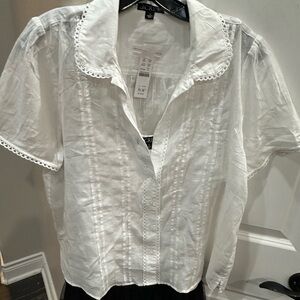 J. Crew White Casual Button Down Shirt